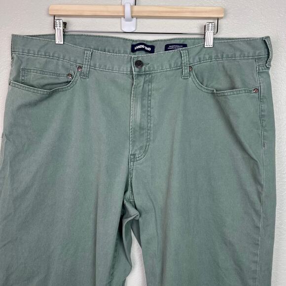 Lands' End Men's Size 42 x 28 Sage Green Traditional Fit Coupe Classique Pants - Picture 2 of 8